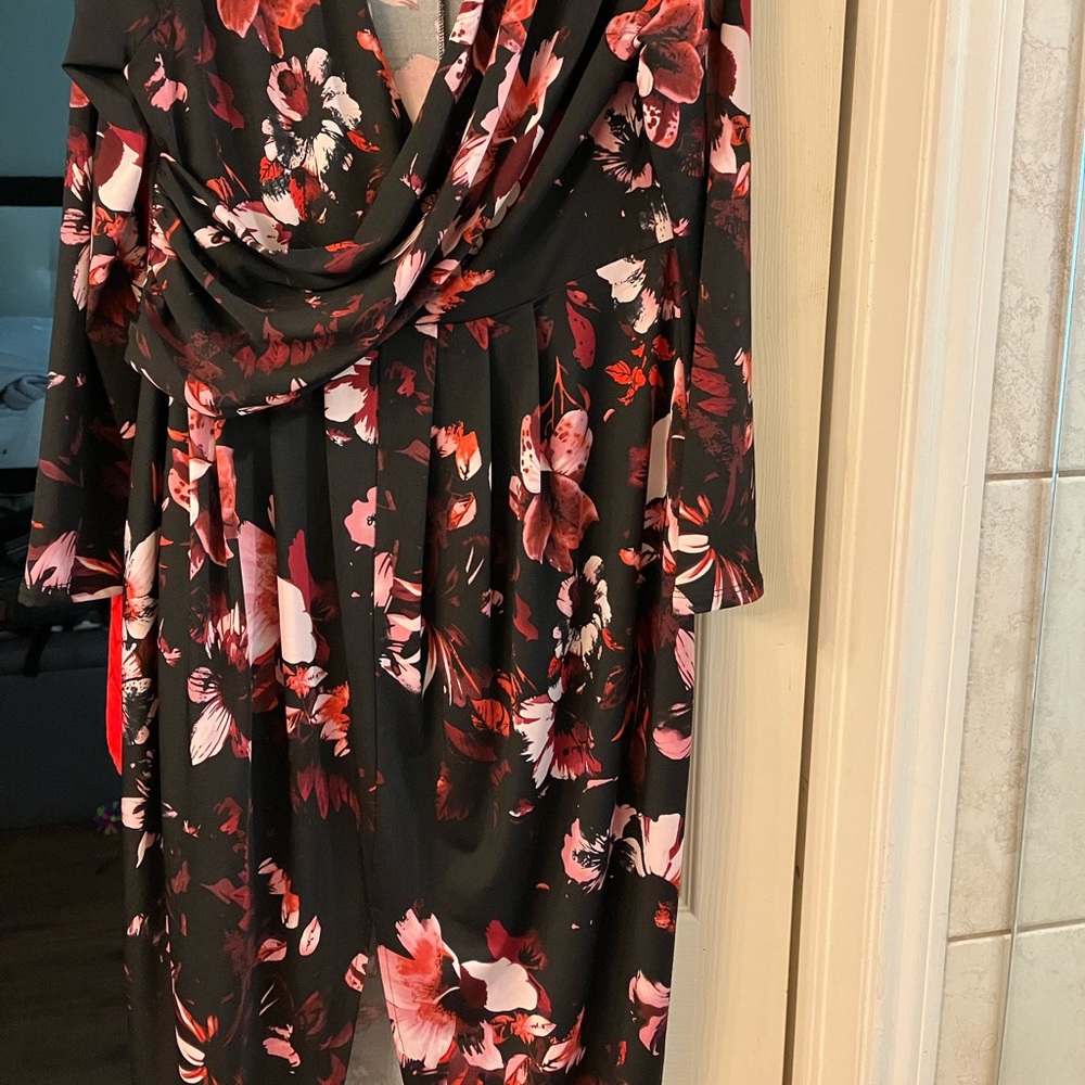Venus black floral dress